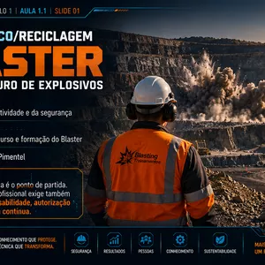 Imagem do curso CURSO TEÓRICO/RECICLAGEM BLASTER: MANUSEIO SEGURO DE EXPLOSIVOS