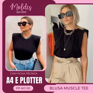 Imagem de capa para o Ebook Blusa Muscle Tee - Molde em PDF