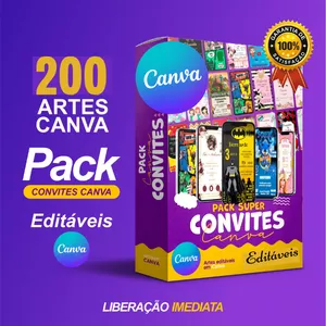 Imagem de capa para o Curso online Mega Pack - Convites Digitais e Interativos no Canva Editáveis