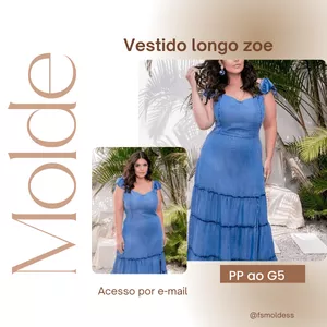 Imagem de capa para o Ebook Molde vestido longo zoe