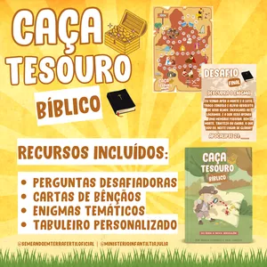 Imagem de capa para o Ebook Caça ao Tesouro Bíblico do Éden à Nova Jerusalém 📖