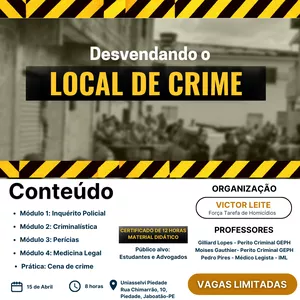 Imagem de capa para o Evento presencial Desvendando local de crime