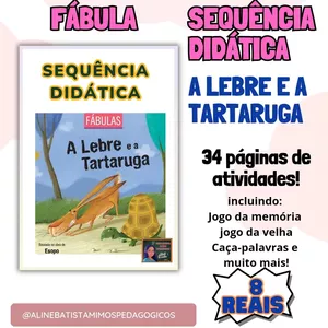 Imagem de capa para o Ebook Sequência Didática A Lebre e a Tartaruga