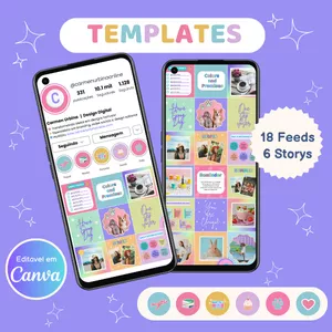 Imagem de capa para o Ebook Pacote de Modelos Editáveis para Redes Sociais - Templates Personalizáveis no Canva