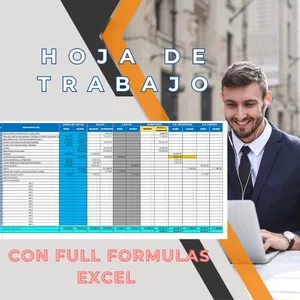 Imagen de portada para Ebook HOJA DE TRABAJO CON FORMULAS EN EXCEL&amp; LIBRO DIARIO