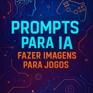 Imagem de capa para o Ebook PROMPTS PARA IA FAZER IMAGENS PARA JOGOS