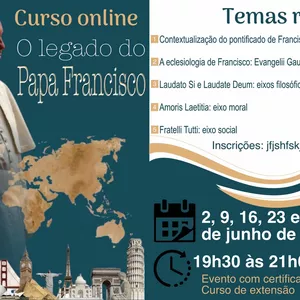 Imagem de capa para o Curso online O LEGADO DO PAPA FRANCISCO - Curso de Extensão Online