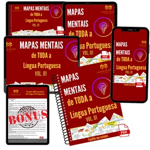 Imagem de capa para o Ebook Mapas Mentais de toda a Língua Portuguesa Volume 01