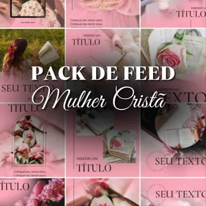 Imagem de capa para o Ebook PACK DE FEED PREMIUM MULHER CRISTÃ 
