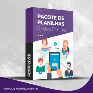 Imagem de capa para o Ebook PACOTE DE PLANILHAS REDES SOCIAIS