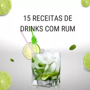 Imagem de capa para o Ebook 15 RECEITAS DE DRINKS COM RUM