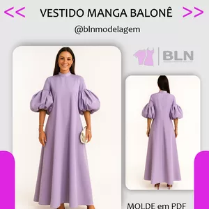 Imagem de capa para o Ebook VESTIDO MANGA BALONÊ
