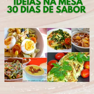 Imagem de capa para o Ebook 30 Ideias de Cardápios para 30 Dias Sem  Repetir Carnes – Variedade e Sabor Todo Dia