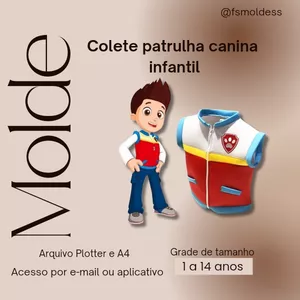 Imagem de capa para o Ebook Molde colete patrulha canina infantil 