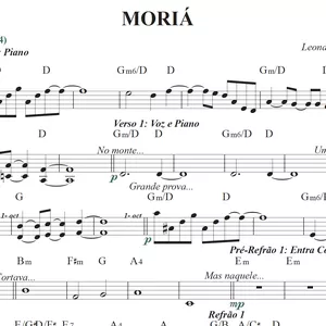 Imagem de capa para o Ebook Moriá - Leonardo Gonçalves (Partitura para Teclado e Banda)