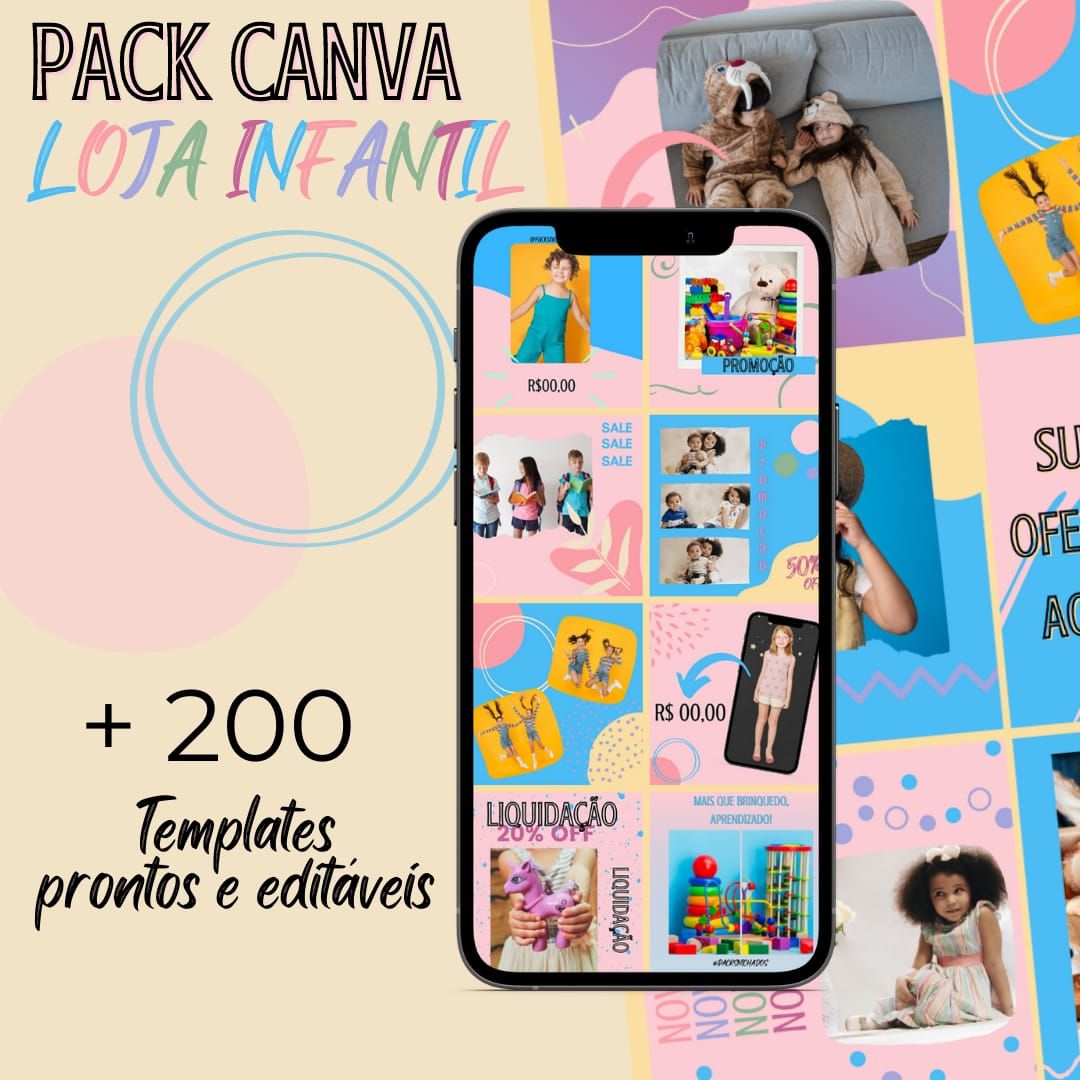 Imagem do curso PACK CANVA LOJA INFANTIL 