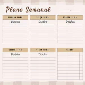 Imagem de capa para o Ebook MODELO PLANO SEMANAL 