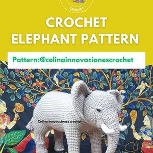 Cover image for Ebook Realistic crochet elephant amigurumi pdf pattern by Celina crochet innovations