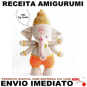 Imagem de capa para o Ebook Receita Crochê em PDF - Ganesha Amigurumi
