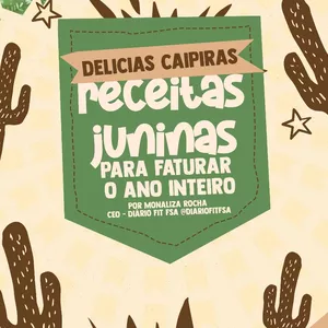 Imagem de capa para o Ebook Delícias Caipiras Saudáveis (Sem glúten, sem lactose e sem açúcar).  