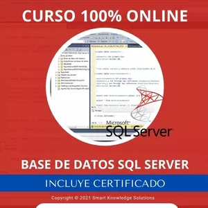 Imagen principal del producto Curso completo 100% Online de Base de Datos SQL Server incluye libro y certificado