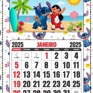 Imagem de capa para o Ebook Calendário 2025 Tema Lilo &amp; Stitch 2  
