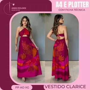 Imagem de capa para o Ebook Vestido Clarice - Molde em PDF
