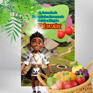 Imagem de capa para o Ebook A Jornada de Pipoquinha Semeando Saúde e Alegria - O Erê da saúde