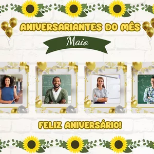 Imagem de capa para o Ebook 🥳🎂 Painel Aniversariantes do Mês – Sala dos Professores