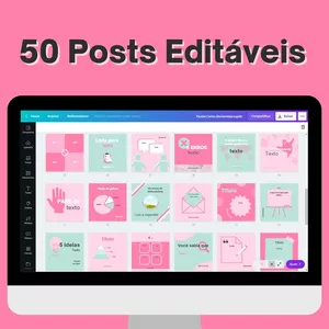 Imagem de capa para o Curso online Feed ENGAJA+ | 50 Posts Editáveis do Canva
