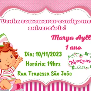 Imagem de capa para o Ebook Convite aniversário Moranguinho 
