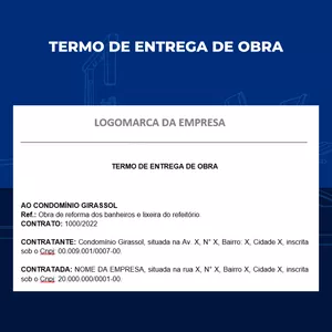 Imagem de capa para o Curso online TERMO DE ENTREGA DE OBRA 
