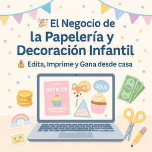 Imagen de portada para Curso online El NEGOCIO de la Papelería y Decoración Infantil - Edita, Imprime y Gana 🎉
