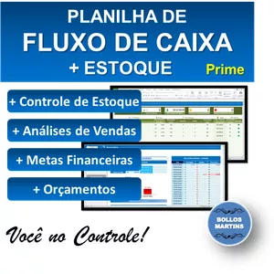 Imagem do curso Planilha de Fluxo de Caixa + Estoque - V. PRIME