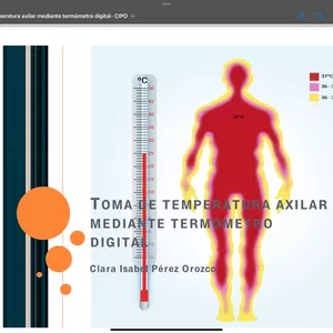 Imagen de portada para Curso online Toma de temperatura axilar mediante termómetro digital   (Desarrolladora: Clara Isabel Pérez Orozco) 