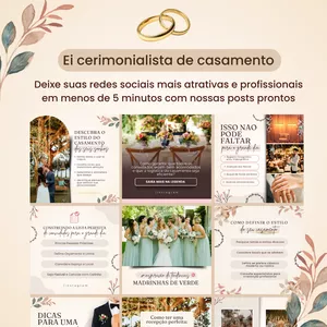 Imagem do curso Pack Canva Cerimonialista - Posts Prontos 