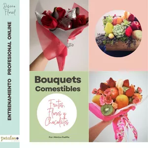 Imagen de portada para Curso online BOUQUETS COMESTIBLES "Frutas, Flores y Chocolates"