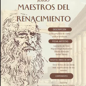 Imagen de portada para Curso online Juego educativo imprimible sobre el Renacimiento – Artistas, obras y retos creativos