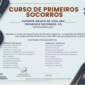 Imagem de capa para o Curso online Certificado de Primeiros Socorros