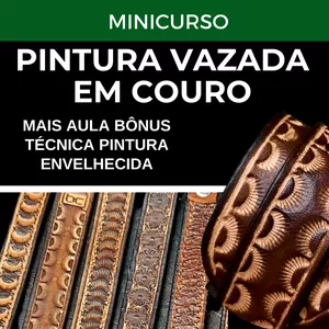 Imagem de capa para o Curso online Minicurso Pintura Vazada em Couro