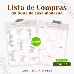 Imagem de capa para o Ebook Lista de Compras da Dona de Casa moderna