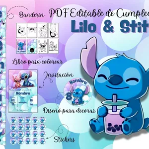 Imagen de portada para Ebook Diseño Gráfico de Cumpleaños Lilo y Stitch