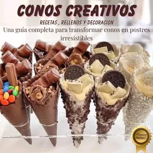 Imagen de portada para Curso online Conos Creativos : Recetas,Rellenos y Decoracion