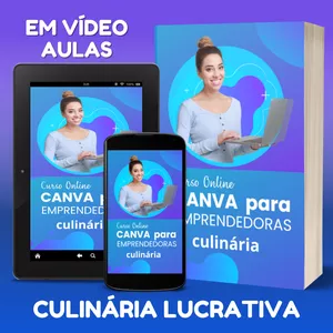 Imagem de capa para o Curso online Canva para Culinária em Vídeo Aulas