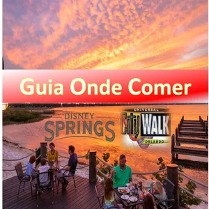 Imagem de capa para o Ebook GUIA Onde COMER: Disney Springs &amp; Universal CityWalk