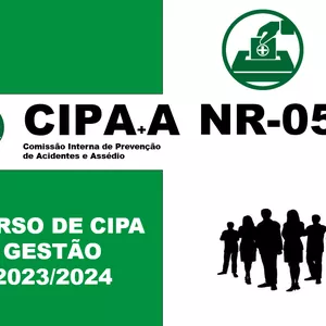 Imagem de capa para o Ebook Treinamento NR 05 CIPA+A (Comissão Interna de Prevenção de Acidentes e Assédio)