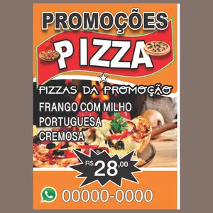Imagem principal do produto Banner de promoção editável para pizzaria,