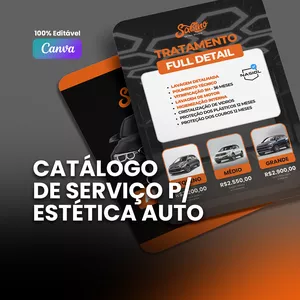 Imagem de capa para o Ebook CATÁLOGO AUTOMOTIVO PARA ESTÉTICA PREMIUM - 100% EDITÁVEL EM CANVA