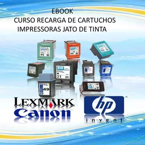 Imagem de capa para o Ebook Curso de Recarga  de  cartuchos em  Impressoras  Jato de Tinta