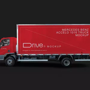 Imagem de capa para o Curso online Mockup Mercedes Benz Accelo 1016 - Mockup Caminhão Baú PSD - 04 perspectivas de alta qualidade. 